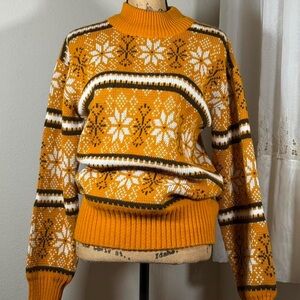 Cozy Mustard Snowflake Sweater